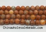 CABS08 15 inches 10mm round orange calcite gemstone beads wholesale