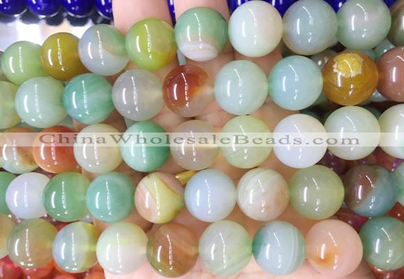 AGBS128 15 inches 14mm round agate gemstone beads wholesale