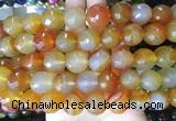 AGBS151 15 inches 16mm faceted round agate gemstone beads wholesale