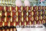 AGBS226 15 inches 12mm round tibetan dzi agate gemstone beads