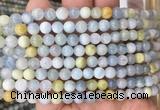 AQBS01 15 inches 6mm round colorful aquamarine beads wholesale