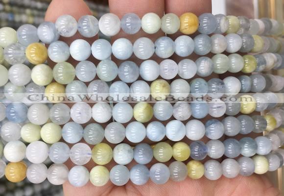 AQBS01 15 inches 6mm round colorful aquamarine beads wholesale