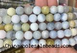 AQBS03 15 inches 10mm round colorful aquamarine beads wholesale