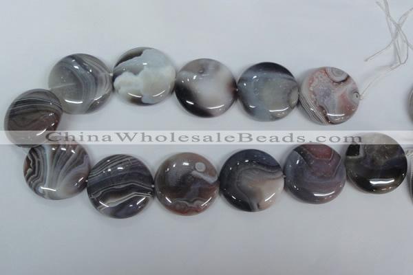 CAA107 15.5 inches 30mm coin botswana agate gemstone beads