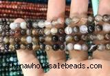 CAA1537 15.5 inches 6mm round banded agate beads wholesale