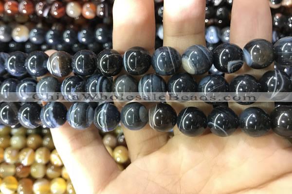 CAA1546 15.5 inches 12mm round banded agate beads wholesale