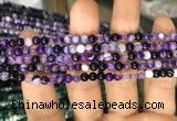 CAA1554 15.5 inches 4mm round banded agate beads wholesale