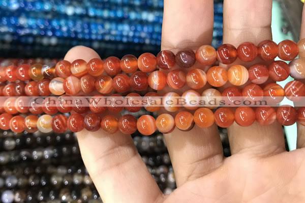 CAA1567 15.5 inches 6mm round banded agate beads wholesale