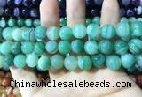 CAA1600 15.5 inches 12mm round banded agate beads wholesale