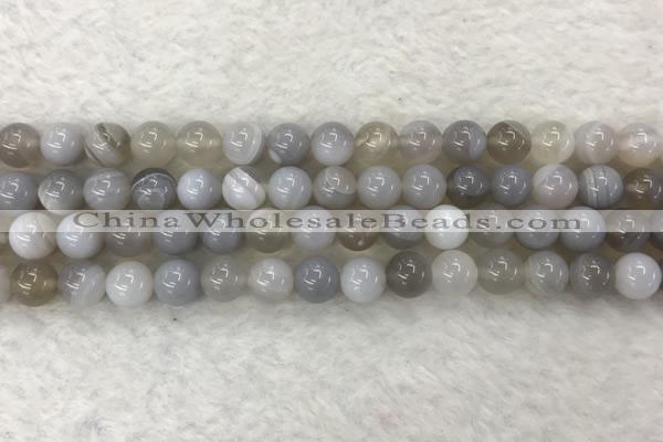 CAA1802 15.5 inches 8mm round banded agate gemstone beads