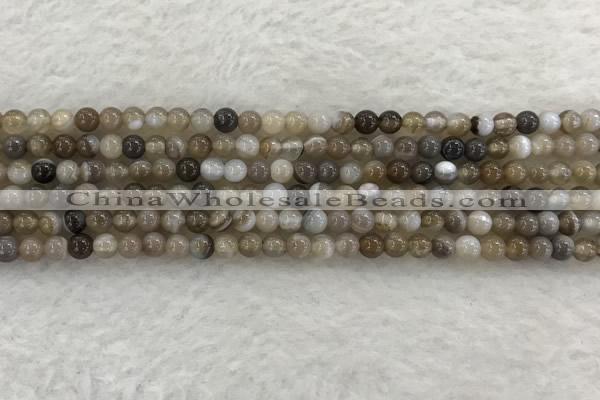 CAA1810 15.5 inches 4mm round banded agate gemstone beads