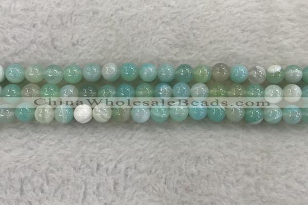 CAA1842 15.5 inches 8mm round banded agate gemstone beads