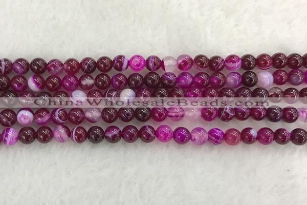 CAA1881 15.5 inches 6mm round banded agate gemstone beads