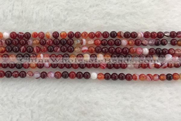 CAA1920 15.5 inches 4mm round banded agate gemstone beads