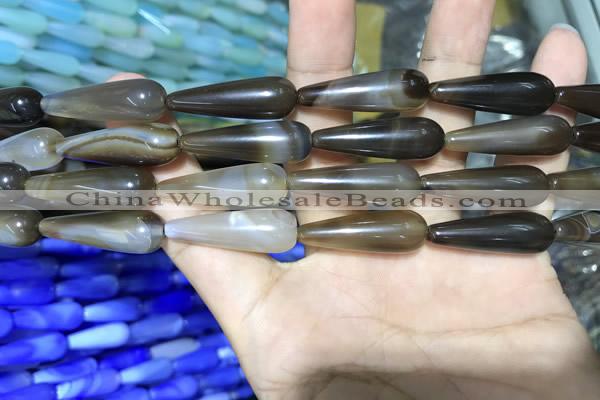 CAA2064 15.5 inches 10*30mm teardrop agate beads wholesale