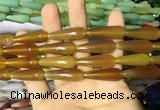 CAA2066 15.5 inches 10*30mm teardrop agate beads wholesale