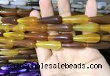 CAA2067 15.5 inches 10*30mm teardrop agate beads wholesale