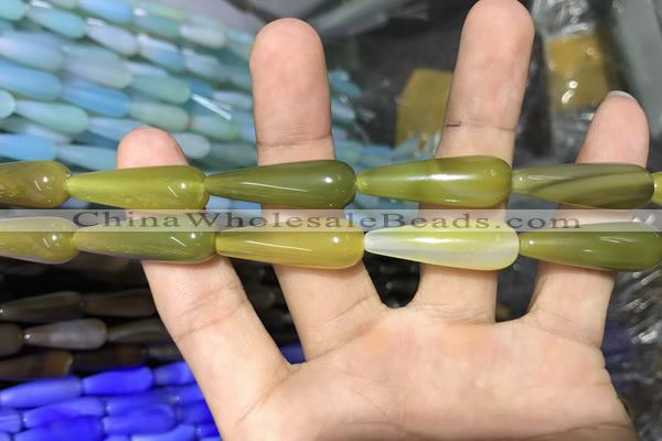 CAA2069 15.5 inches 10*30mm teardrop agate beads wholesale