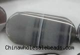 CAA239 15.5 inches 25*50mm rectangle grey line agate beads