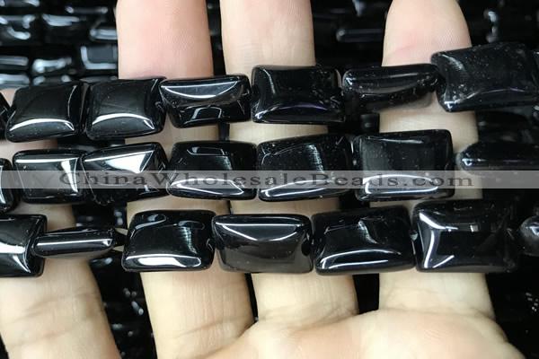 CAA2570 15.5 inches 18*25mm rectangle black agate beads wholesale