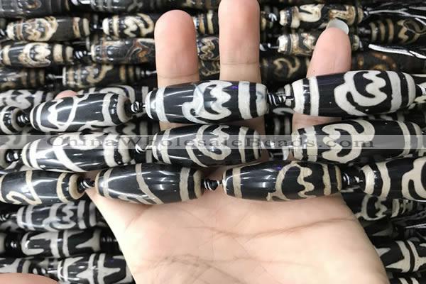 CAA2717 15.5 inches 14*38mm - 16*43mm rice tibetan agate dzi beads