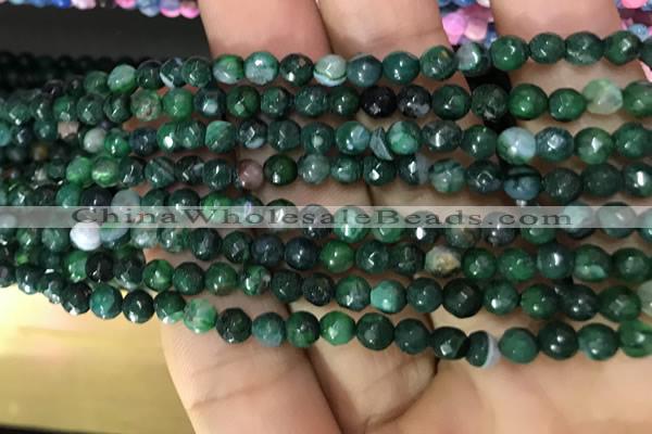 CAA2838 15 inches 4mm faceted round fire crackle agate beads wholesale