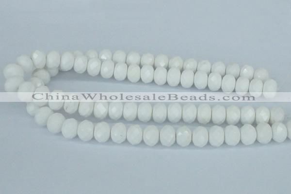 CAA31 15.5 inches 10*14mm rondelle white agate gemstone beads