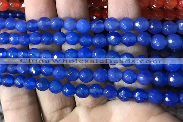 CAA3307 15 inches 6mm faceted round agate beads wholesale