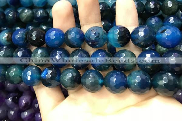 CAA3436 15 inches 14mm faceted round agate beads wholesale