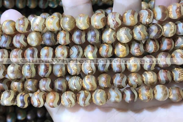 CAA3859 15 inches 8mm round tibetan agate beads wholesale