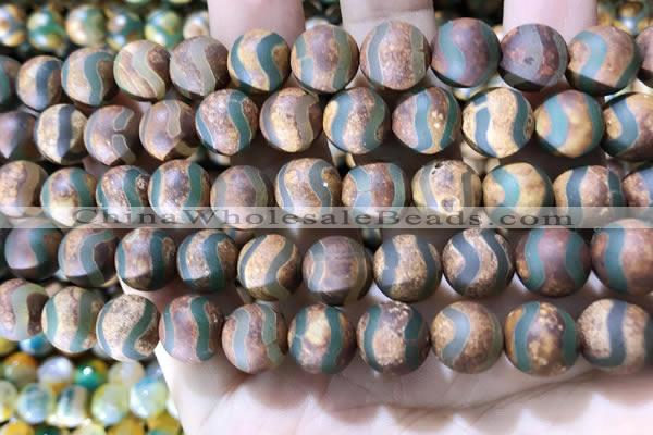 CAA3897 15 inches 10mm round tibetan agate beads wholesale