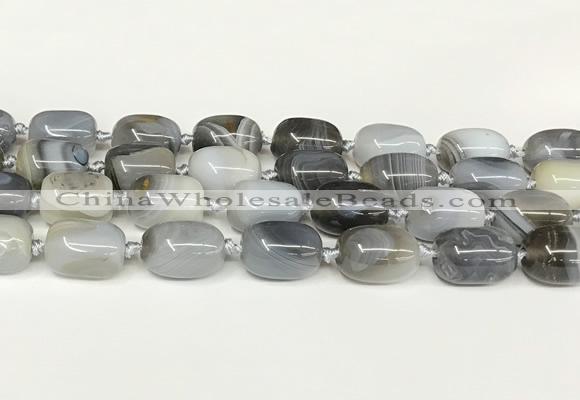 CAA4395 15.5 inches 15*20mm flat teardrop gray agate beads