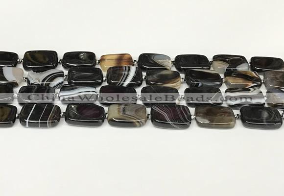 CAA4398 15.5 inches 15*20mm rectangle black banded agate beads