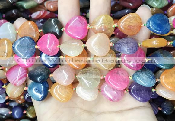 CAA4468 15.5 inches 16*16mm flat teardrop dragon veins agate beads