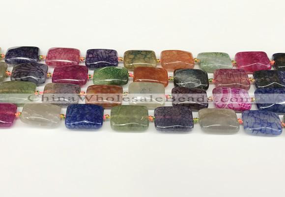 CAA4496 15.5 inches 15*20mm rectangle dragon veins agate beads