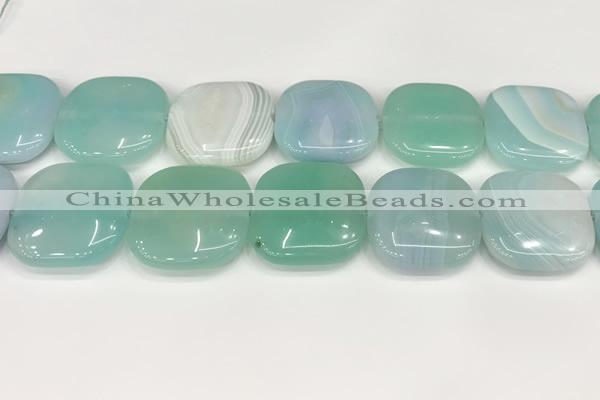 CAA4785 15.5 inches 30*30mm square banded agate beads wholesale