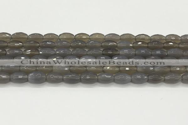 CAA5482 15.5 inches 8*12mm faceted rice agate beads