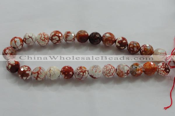 CAA812 15.5 inches 16mm faceted round fire crackle agate beads