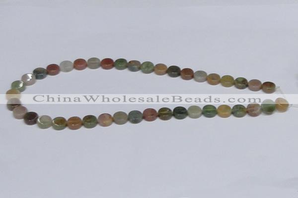 CAB455 15.5 inches 10mm coin indian agate gemstone beads wholesale