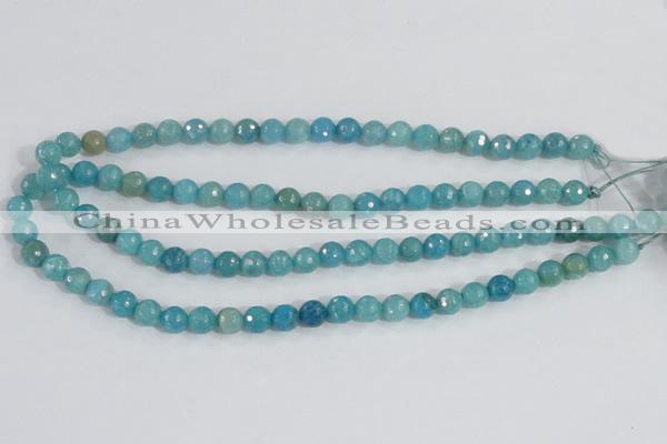 CAB653 15.5 inches 8mm faceted round fire crackle agate beads