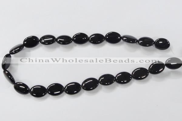 CAB759 15.5 inches 13*18mm oval black agate gemstone beads wholesale