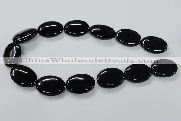 CAB764 15.5 inches 22*30mm oval black agate gemstone beads wholesale