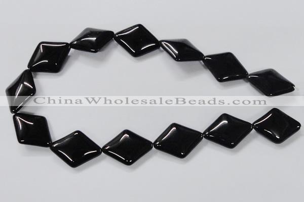 CAB770 15.5 inches 22*30mm rhombic black agate gemstone beads