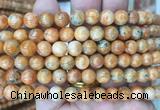 CABS16 15 inches 8mm round orange calcite gemstone beads wholesale