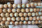 CABS22 15 inches 10mm round orange calcite gemstone beads wholesale