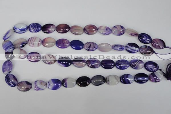 CAG1207 15.5 inches 13*18mm oval line agate gemstone beads