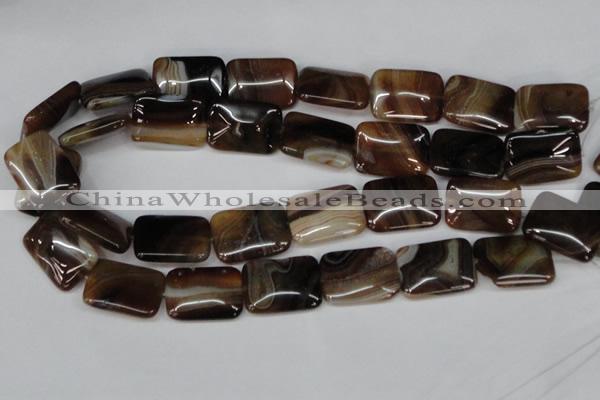 CAG1325 15.5 inches 18*25mm rectangle line agate gemstone beads