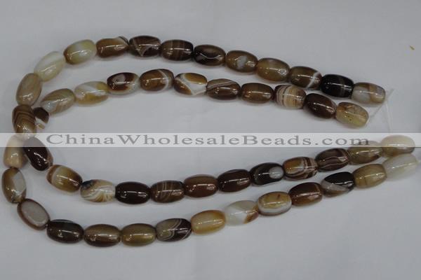 CAG1331 15.5 inches 10*15mm drum line agate gemstone beads