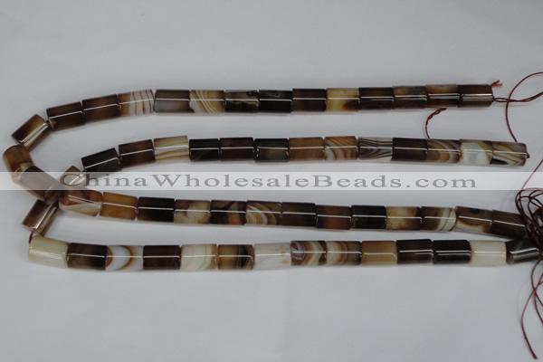 CAG1333 15.5 inches 10*14mm tube line agate gemstone beads