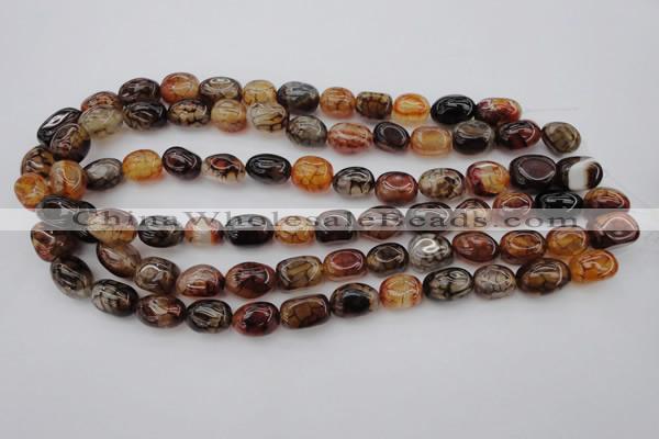 CAG1456 15.5 inches 10*15mm nuggets dragon veins agate beads